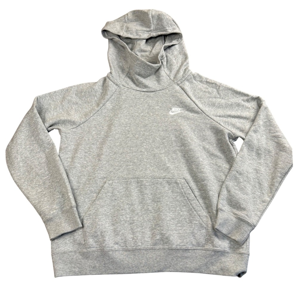 Nike 2020s Funnel Neck Pullover Hoodie Heather Grey Medium Sportswear Fleece